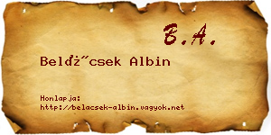 Belácsek Albin névjegykártya